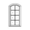 Outswing Casement
8-lite with radius top
Unit Dimension 37" x 78"
1-1/8" SDL